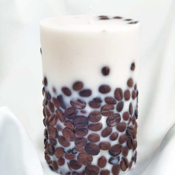 Macchiato kvapo sojų vaško žvakė su kavos pupelėmis
