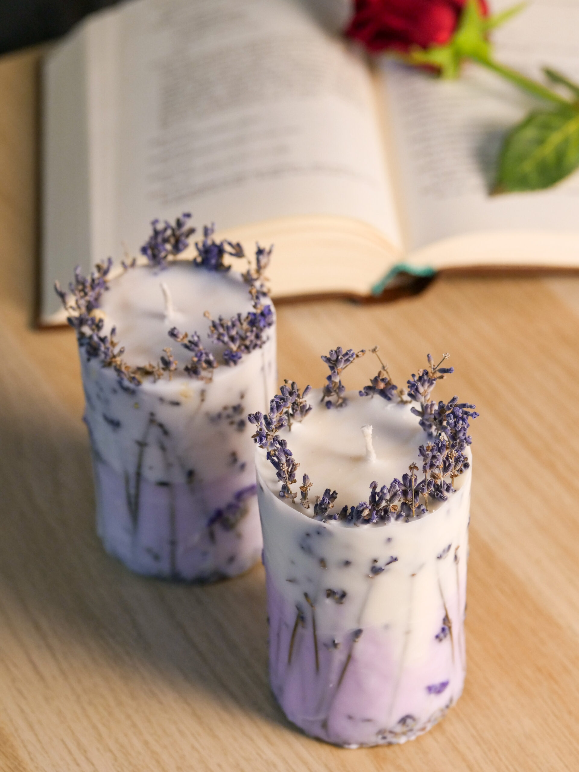 Sojų vaško žvakė su levandų šakelėmis - Image 5