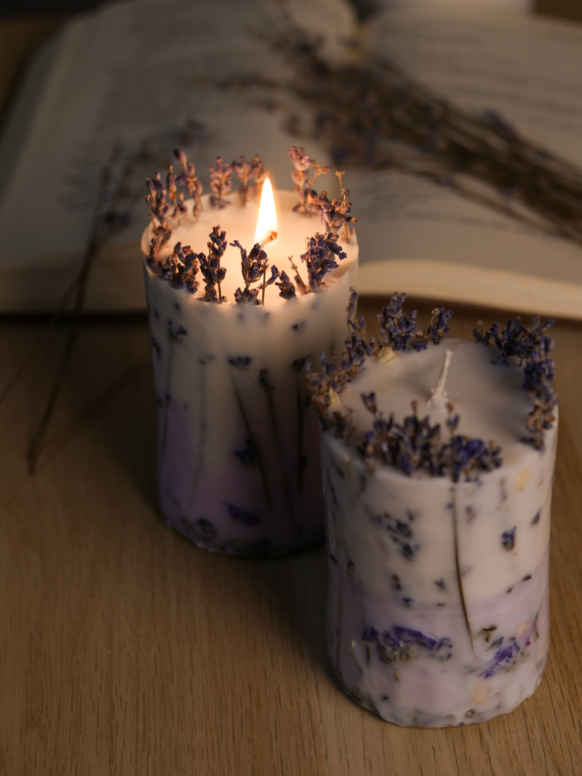 Sojų vaško žvakė su levandų šakelėmis - Image 6
